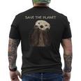 Save The Planet かわいいラッコ。 メンズTシャツ バックプリント
