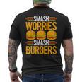 Smash Worriesmash Burgers tress Relief Quote メンズTシャツ バックプリント