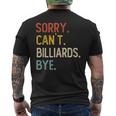 Sorry Can't Billiards Bye シャツ 面白い ビリヤード愛好家 メンズTシャツ バックプリント