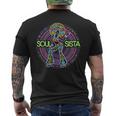 Soulista アフロ 70年代 ソウルミュージック レトロ ディスコ ブラック ファンク ラバーズ メンズTシャツ バックプリント