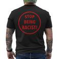 Stop Being A Racist Circle 反人種差別 平等 Blm メンズTシャツ バックプリント