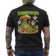Summerween Horror Characters Halloween On The Beach Men's T-shirt Back Print