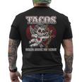 Taco Lovers バレンタインデー シュガースカル キューピッド メキシカンアート メンズTシャツ バックプリント