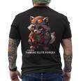 Tanuki Elite Forces No2 タヌキ精鋭部隊 かわいい狸 アニマル 動物 おもしろ 漢字 たぬき メンズTシャツ バックプリント