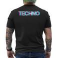 Techno Edm Music Rave Party Raver Dj テクノハウス メンズTシャツ バックプリント