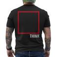 Think Outside The Box 哲学者、本好き、オタクのためのデザイン メンズTシャツ バックプリント