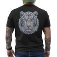 Tiger Lover 青い目の動物 ホワイトタイガー メンズTシャツ バックプリント