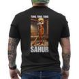 Tung Tung Tungahur Italian Brainrot Meme メンズTシャツ バックプリント