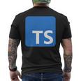 Typescript プログラミングロゴ Tsロゴ プログラマーへのギフトに メンズTシャツ バックプリント