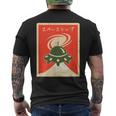 Ufo宇宙船レトロ日本語ライティングカタカナ山富士 メンズTシャツ バックプリント