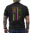 Us Flag Mardi Gras メンズTシャツ バックプリント