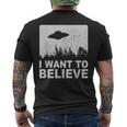 I Want To Believe I Aliens Ufo エリア 51 Roswell メンズTシャツ バックプリント