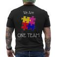 We Are One Team ジグソーパズル付き メンズTシャツ バックプリント