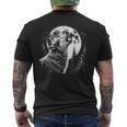 Graphic Wolf Howling Moon Forest Nature Wildlife Animal Men's T-shirt Back Print