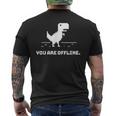 You Are Offline T-Rex 恐竜のラン ピクセルアート 恐竜ゲーム メンズTシャツ バックプリント