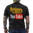 Youtuba おもしろ金管楽器 メンズTシャツ バックプリント