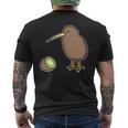 かわいいキウイの鳥と果物 ニュージーランド メンズTシャツ バックプリント