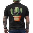 かわいいサボテン 鉢植え サボテン メンズTシャツ バックプリント