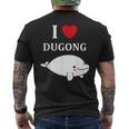 かわいい面白いシンプルなジュゴンの魚を引用します。 I Love Dugong メンズTシャツ バックプリント