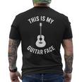 これは私のギターフェイスです ミュージシャン ギタリスト アコースティックギター メンズTシャツ バックプリント