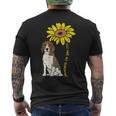 ひまわり サンシャイン ビーグル 動物 ペット ハウンド 犬 恋人 ギフト メンズTシャツ バックプリント