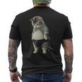 ぽっちゃり猫 お腹が大きい猫 ユーモア Fat Cat メンズTシャツ バックプリント