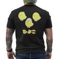 ゆるひよこさん（ともだち）【どうぶつフレンズ】黄色い鳥の雛 玉子 卵の殻 面白 ゆるくて かわいい 動物 イラスト メンズTシャツ バックプリント