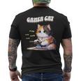 わがままゲーマー猫 ゲーム好き かわいい おもしろ マンガ アニメ オタク メンズTシャツ バックプリント