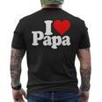 アイラブハートパパ父の日パパパパ メンズTシャツ バックプリント