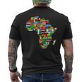 アフリカの地図-アフリカの国の旗の贈り物が付いているアフリカの地図 メンズTシャツ バックプリント