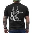 アメリカントラディショナル ツバメ 鳥 アウトライン タトゥー メンズTシャツ バックプリント