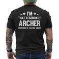 アーチャー 個人名 I'm That Legendary Archer メンズTシャツ バックプリント