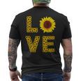 イエロー ひまわり ラブフラワー ひまわり 花柄 かわいい メンズTシャツ バックプリント