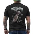イタリアングレイハウンドの解剖学 メンズTシャツ バックプリント