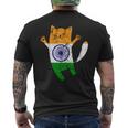 インド国旗 インド猫 メンズTシャツ バックプリント