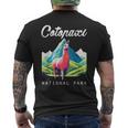 エクアドル コトパクシ国立公園 レトロ ラマ お土産 ハイキング メンズTシャツ バックプリント