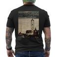 エゴン・シーレ作「ドナウ川のシュタインの教会」1913 メンズTシャツ バックプリント