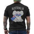 オーストラリアの国旗がかわいいコアラ メンズTシャツ バックプリント