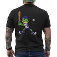 カエルの野球、カエルの野球、カエルの野球選手 メンズTシャツ バックプリント