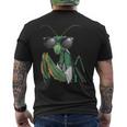 カマキリのサングラスをかぶったコスチュームファニーバグ昆虫 メンズTシャツ バックプリント