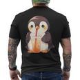 カワイイ ペンギンドリンク バブルティー ペンギンボバ メンズTシャツ バックプリント
