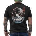 キツネ 妖怪 白狐 幽霊 浮世絵 ヴィンテージ メンズTシャツ バックプリント