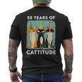 キャティチュード55歳 55歳の誕生日 猫好き 55歳 メンズTシャツ バックプリント