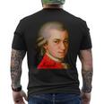 クラシック作曲家 ヴォルフガング・アマデウス・モーツァルト 1756-1791 メンズTシャツ バックプリント