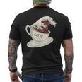 グレートウェーブ カフェラテ コーヒー カフェイン 神奈川 北斎 メンズTシャツ バックプリント