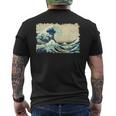 グレートウェーブ 葛飾北斎 名物 ヴィンテージアート おしゃれ メンズTシャツ バックプリント