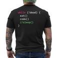 コンピュータサイエンスのpythonプログラマはコードの睡眠を食べます メンズTシャツ バックプリント