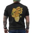 ゴッホ ひまわり 美的アート 鍬 絵画 グラフィック メンズTシャツ バックプリント