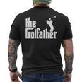 ゴルファザーの面白いゴルフの父神父お父さんゴルファー メンズTシャツ バックプリント