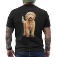 ゴールデンドゥードル犬 メンズTシャツ バックプリント